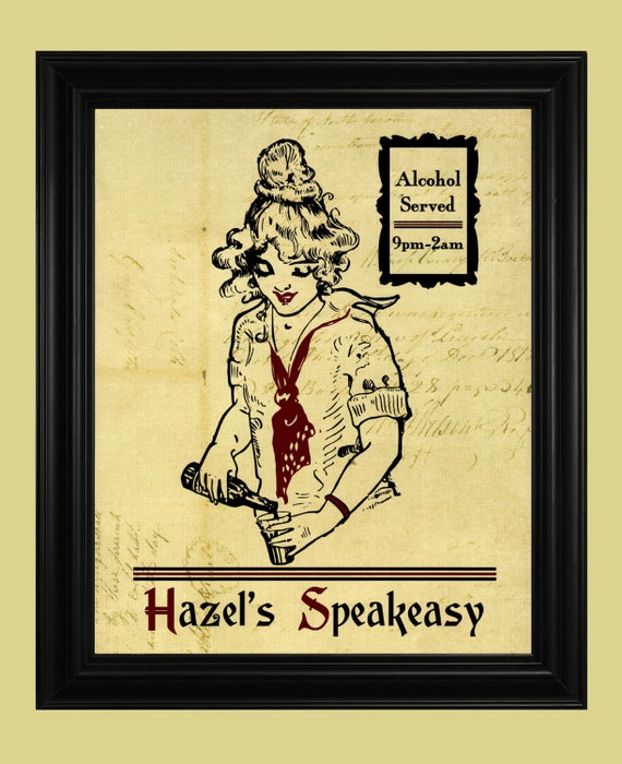 Vintage Speakeasy Art Print Prohibition Era Poster Alcohol