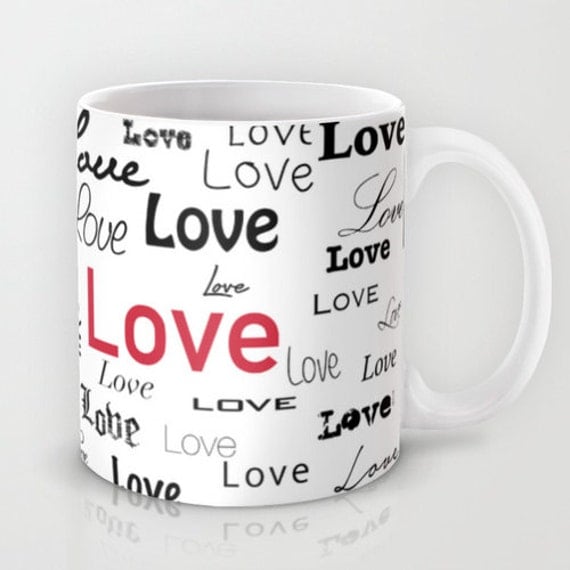 Large Mug Cup of Love Wedding Anniversary Typography Coffee