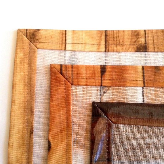 Wood Grain Print Placemat Laminated Cotton Vinyl Placemat