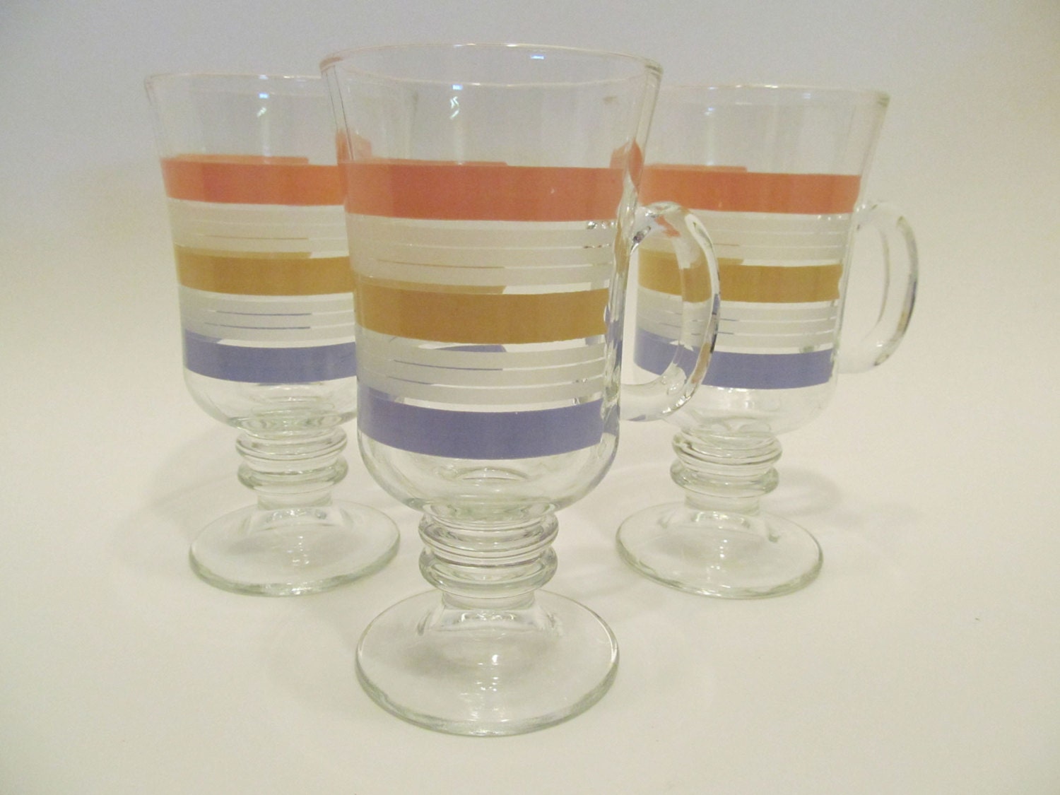 Vintage LIBBY Glass IRISH COFFEE Mugs Haute Juice