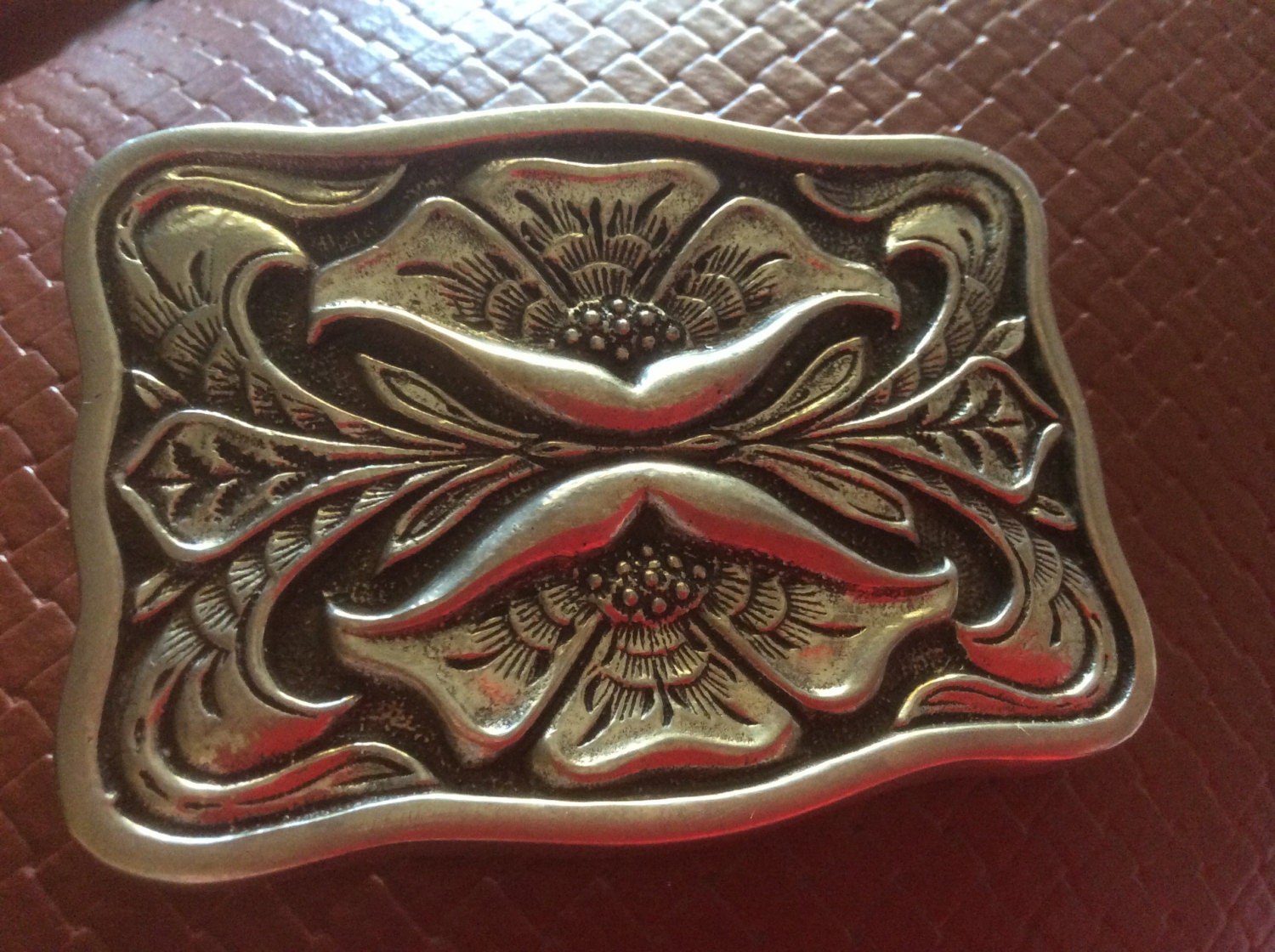 Vintage Solid German Silver Western Style Belt Buckle Made