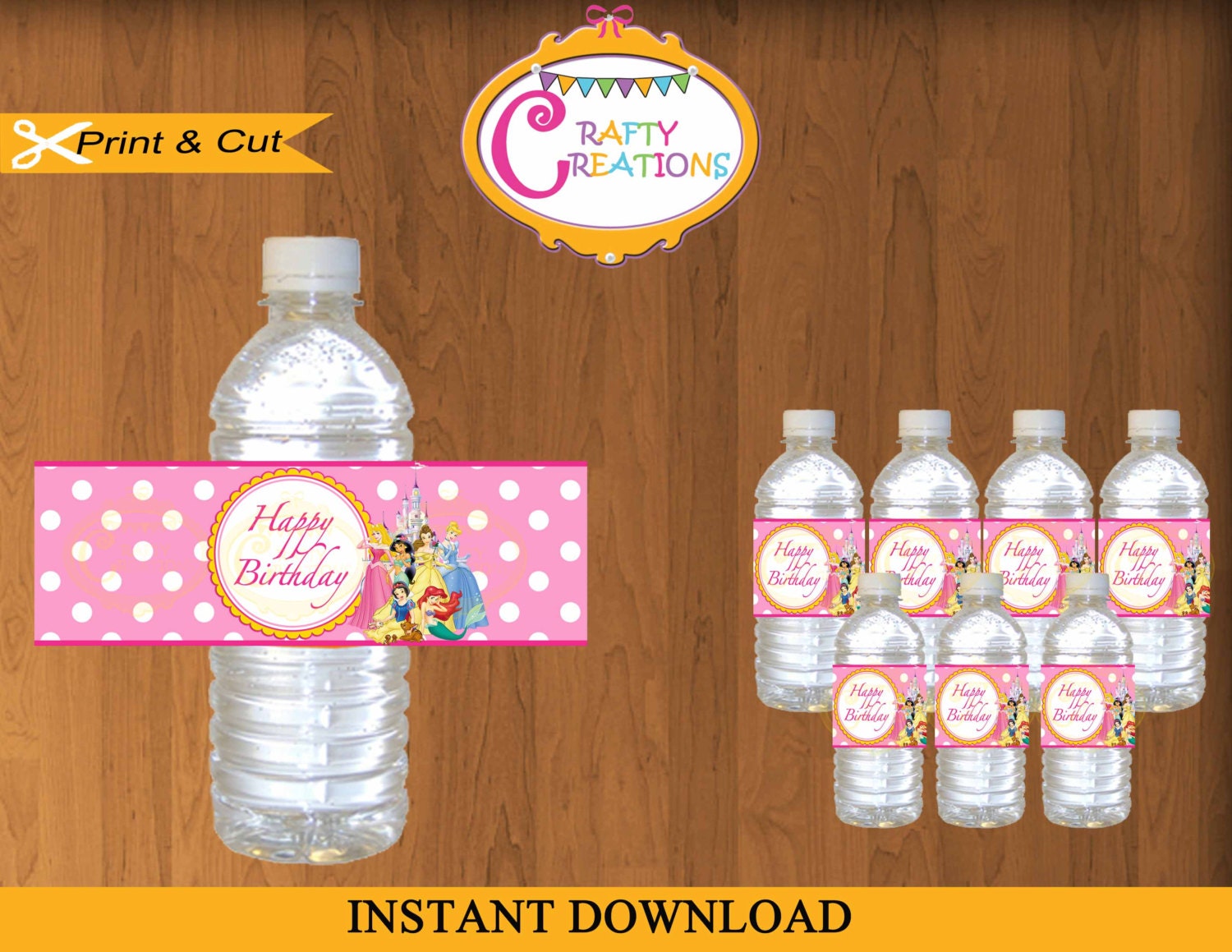 Disney Princess Water Bottle Labels Printable Princesses