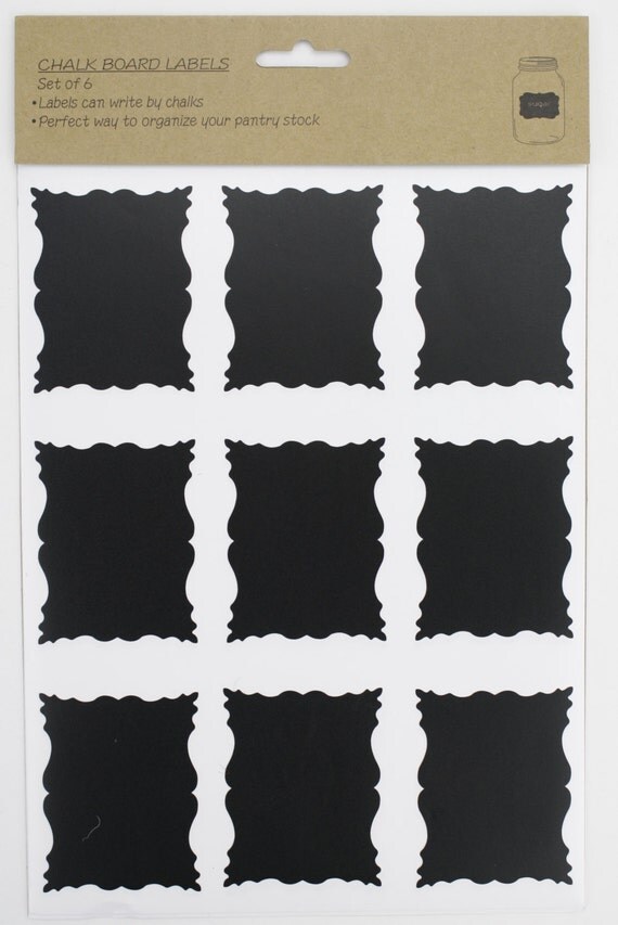 3 sheets of Rectangle Chalkboard Label stickers total 27