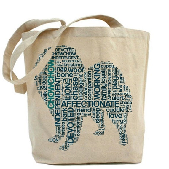 Chow Chow Jumbo Canvas Tote Bag- Dog Breed Tote Bag