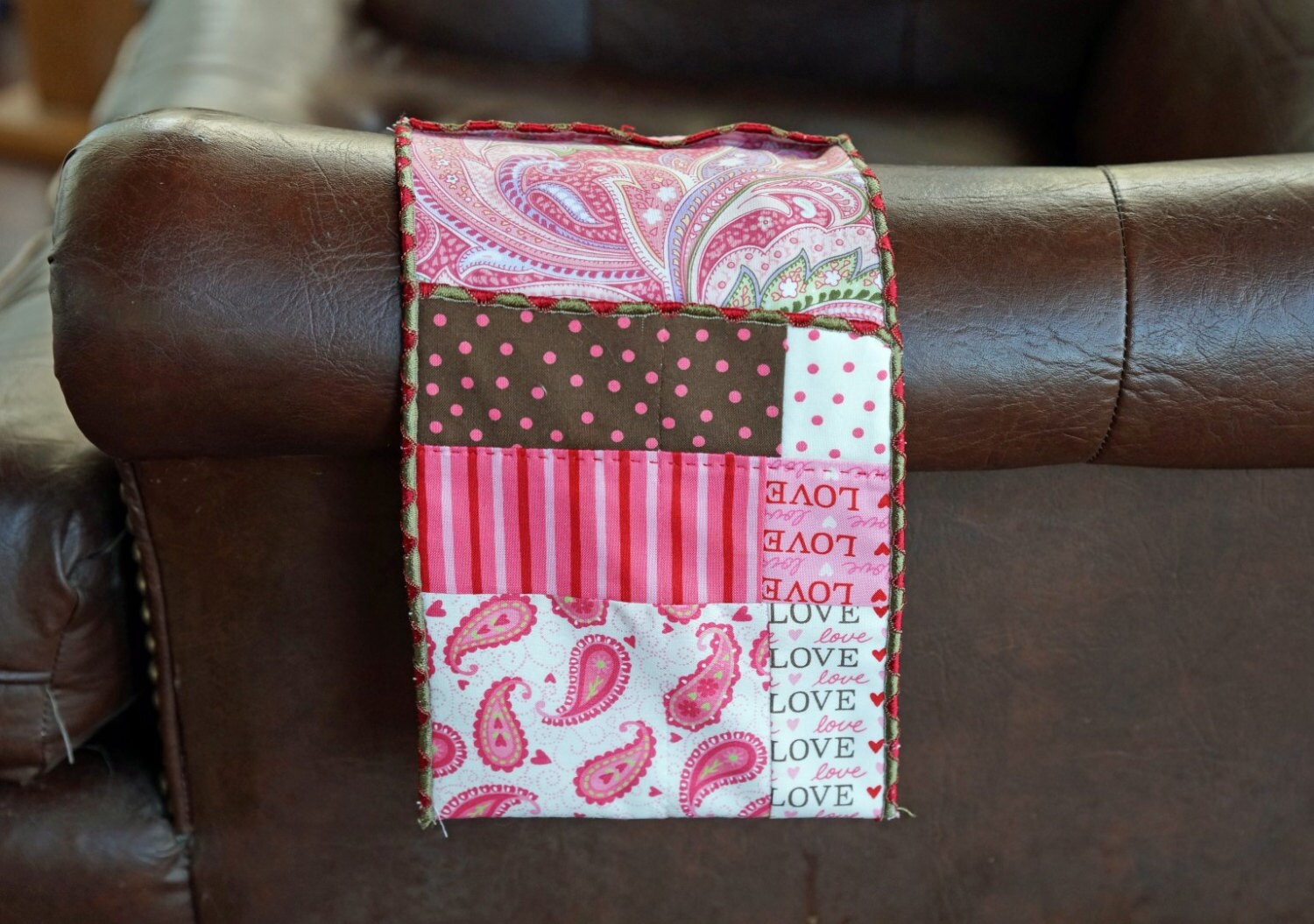 Arm Chair Caddy Scrappy Quilted Style