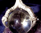 Psychic Visions Silver Dragon's Claw Crystal Ball Pendant! magick haunted 565J