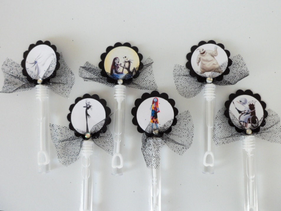 Nightmare Before Christmas Party favors Bubble wand Birthday....Weddings.SET OF 6