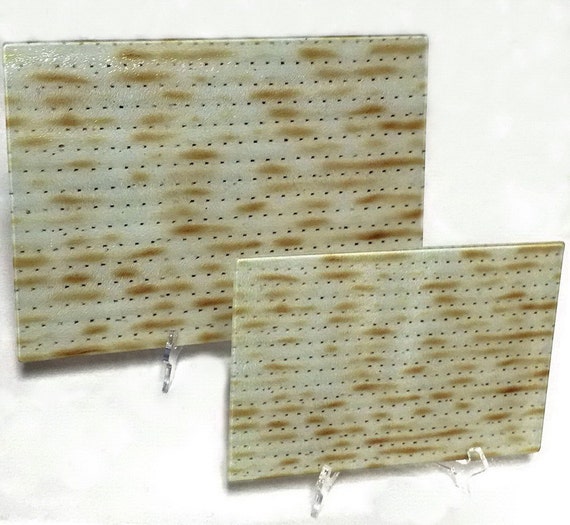 Jewish Passover Matzoh Glass Cutting Board by FayNicollJudaica