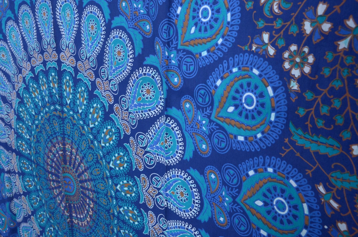 Blue Hippie Tapestries Tapestry Wall Hanging by HandicraftsPalace