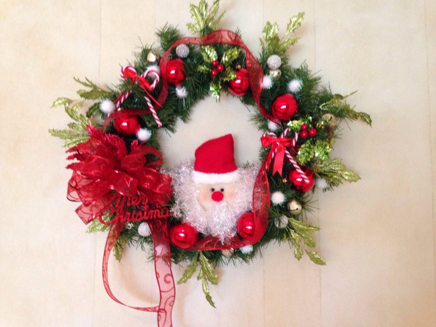 Holly Jolly Santa Wreath