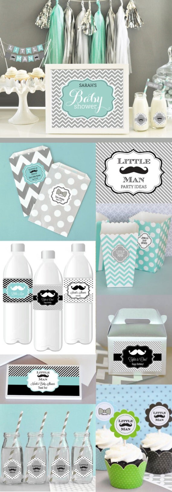 Mustache Baby Shower Decor Mustache Party Decorations by ...