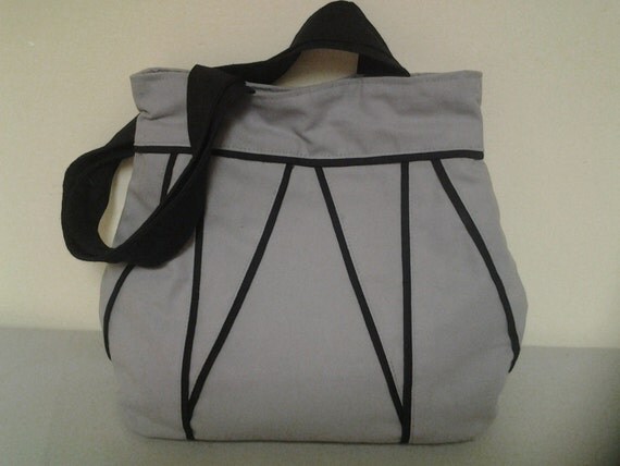 Sale, Cotton Canvas Bag, purse, tote, Black. And Gray, Medium Tote Bag ...