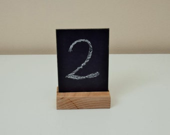 Slate and wood Table Marker