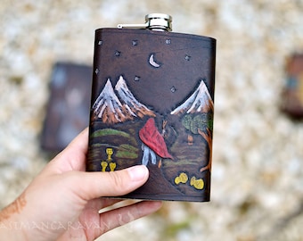 Tarot Card Flask - Any Card in the Deck - Major Arcana Minor Arcana - 8oz Flask