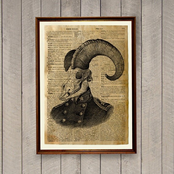 Goat+Anatomy+Posters Anatomy poster Cabin decor Goat skull print Gothic by wordantique