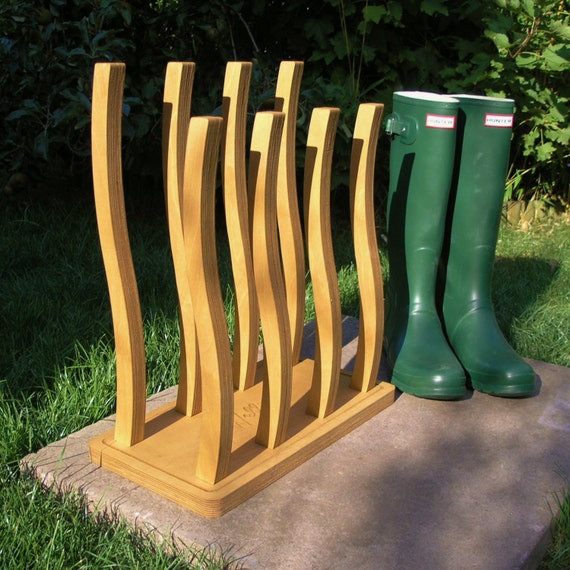 Luxury Wooden Wellie Boot Rack 2 3 4 5 6 7 by MadeInTheDukeries