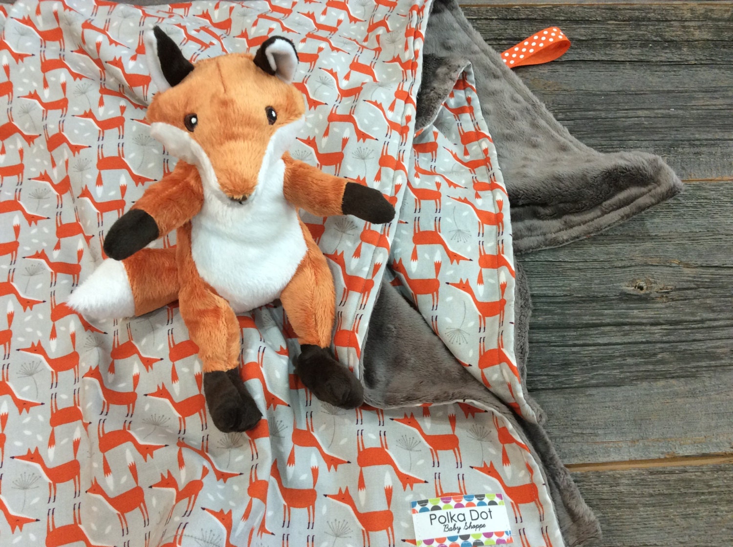 Minky Baby Blanket Baby Fox Blanket Custom by
