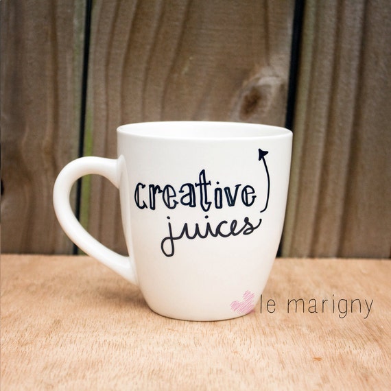 Items similar to Creative Juices, Hand Painted Coffee Mug, Coffee ...