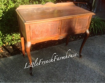 GORGEOUS Vintage French SERVER Paint to Order Buffet Sideboard Liquor Cabinet, Rolling Bar, Cabriole French Provincial Regency - Sink Vanity