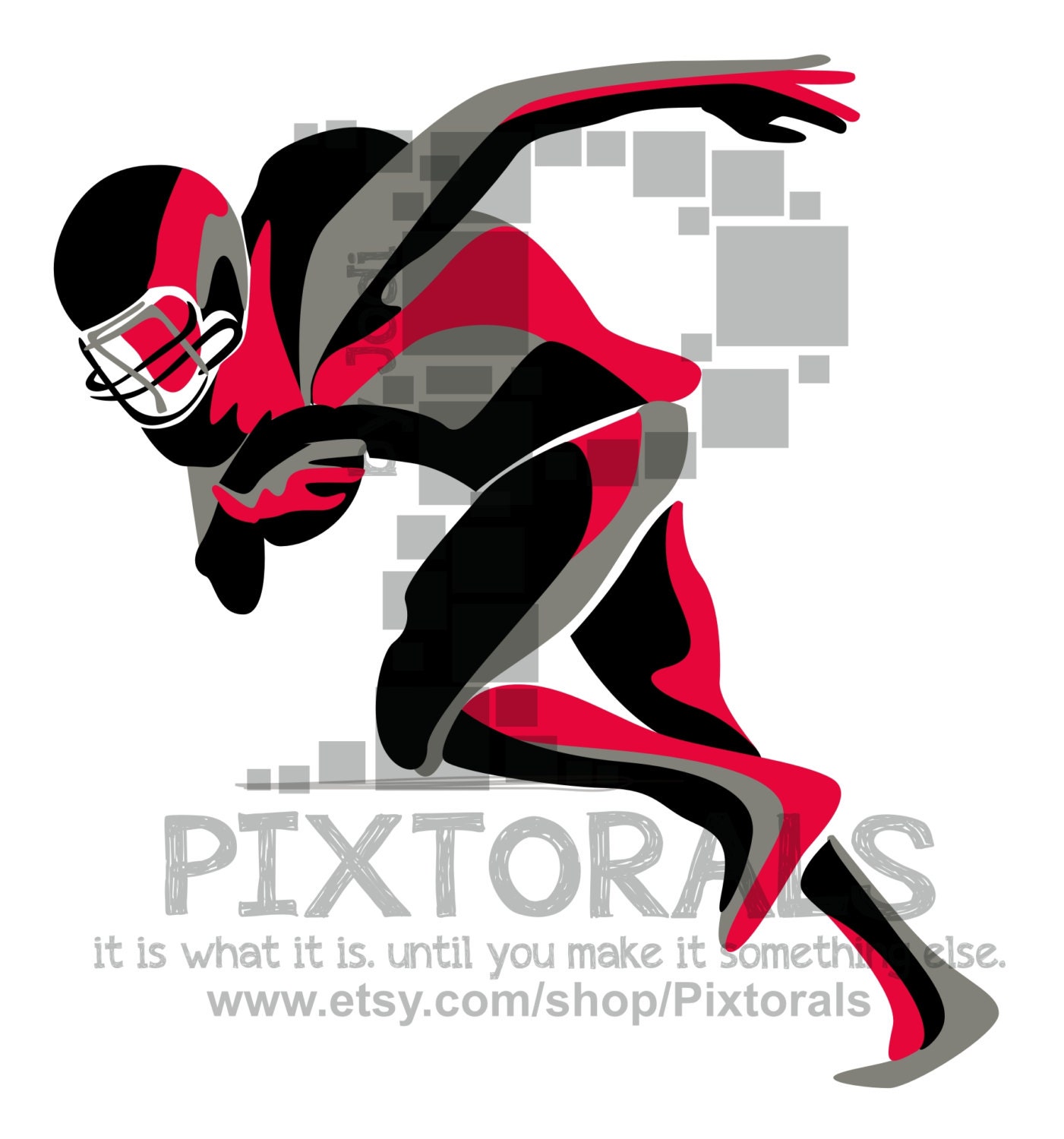 Football Player Clipart Set of eps jpeg png vector