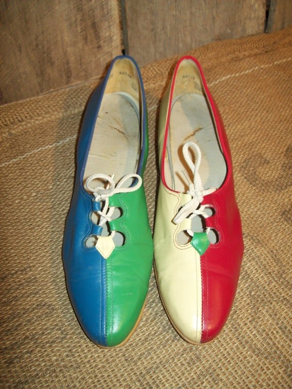 Vintage Multi Color Womens Valley Dress shoes soze 10 1/2