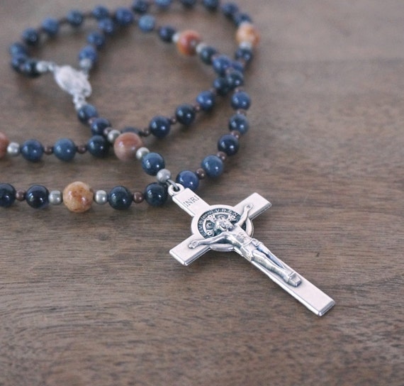 Seven Decade Rosary / Franciscan Crown / Natural Blue