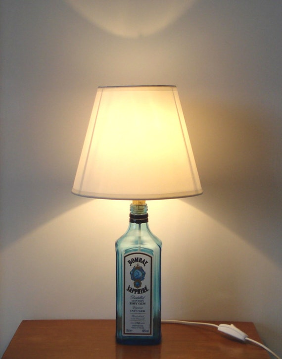 Bombay Sapphire Gin Bottle Lamp by LOOPupcycle on Etsy