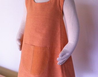 Hand dyed colourblock 100% cotton little girls dress