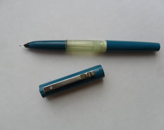Vintage USSR Soviet Fountain Pen Yaroslav Jaroslav Dark Turquoise Color Collectibles