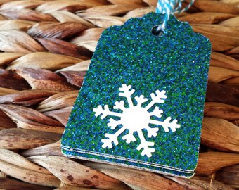 Sparkling blue gift tags, Snowflake gift tags, Holiday gift tags, Christmas gift tags, Frozen party
