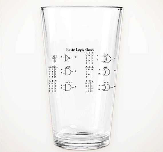 Items similar to Logic Gate Drinking Glass - 16 oz on Etsy