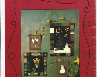 Pieces of My Heart Starry Starry Night Patchwork Applique Pattern,Christmas Quilt, Wall Hanging, Sandy Gervais