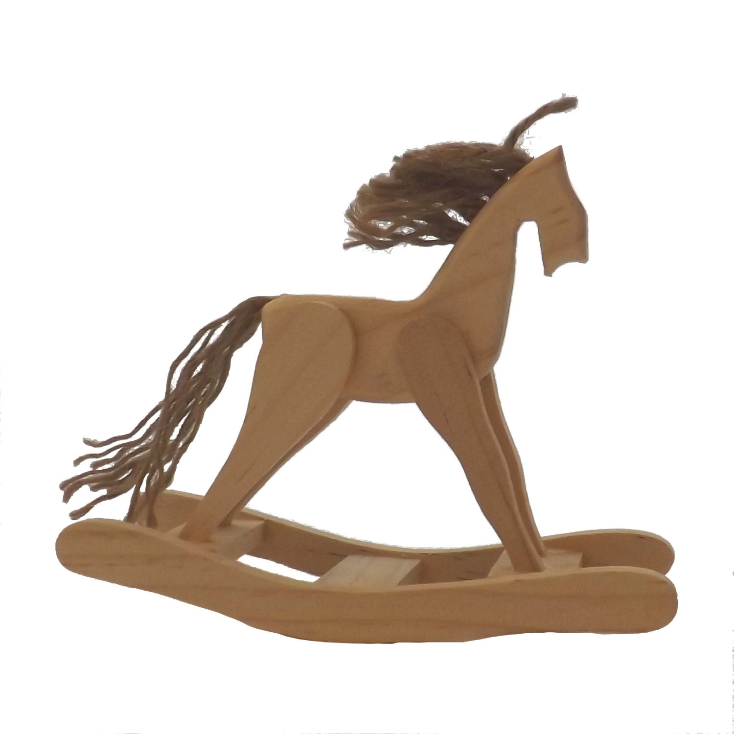 Unfinished Wood Miniature Rocking Horse with by UncleJoesEclectic