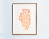 Illinois Print - Illinois Art - Illinois Poster - Illinois state print