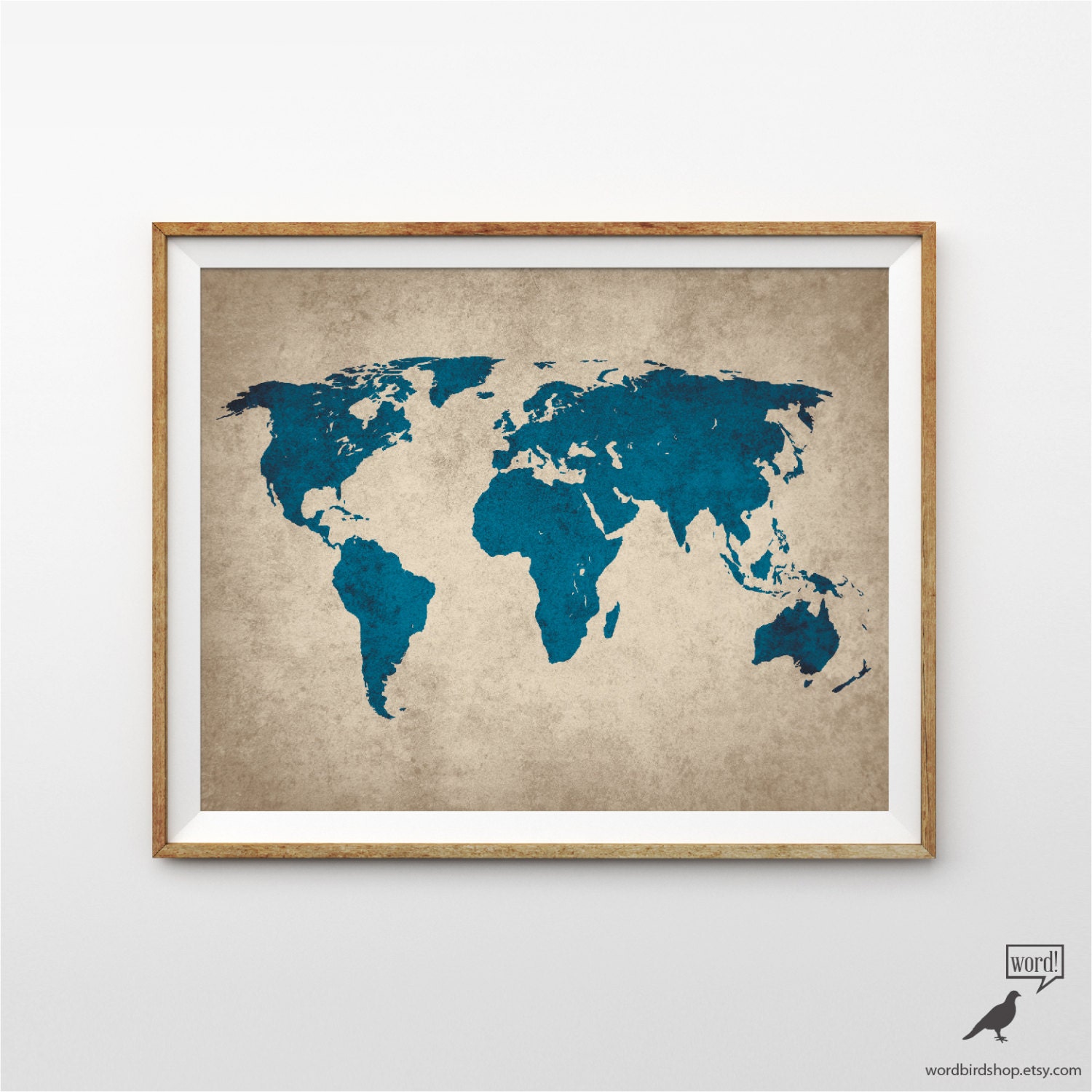 Rustic Navy Blue World Map Old World Map Large World Map