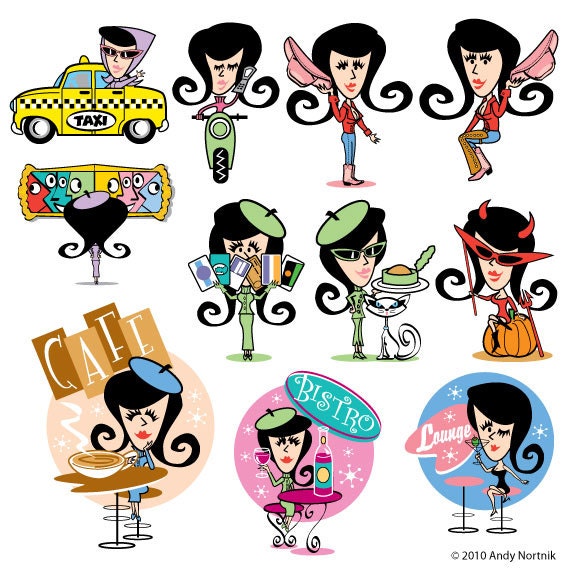 clipart retro girl - photo #18