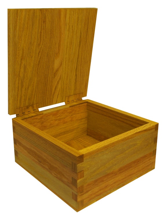 Download Large Hinged Wooden Keepsake/Memory Storage Box Hinged Lid