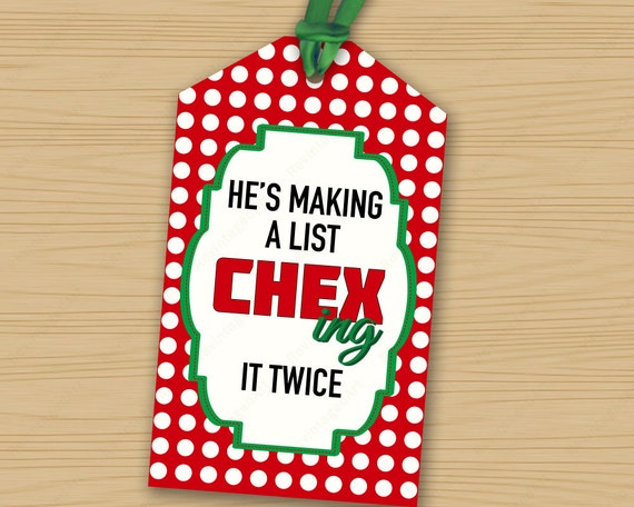 Items similar to Chex Mix Hang Tags // DIY Holiday Gifts or Favors ...
