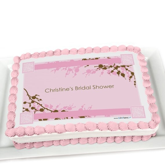 Cherry Blossom Edible Cake Topper Custom By BigDot Happiness