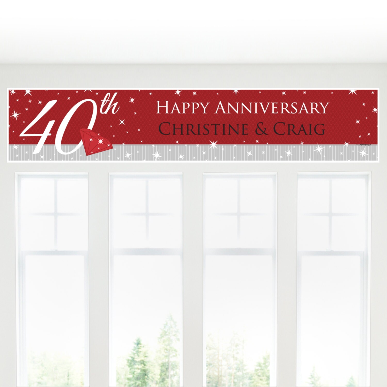 40th Anniversary Party Banner Custom Anniversary Party