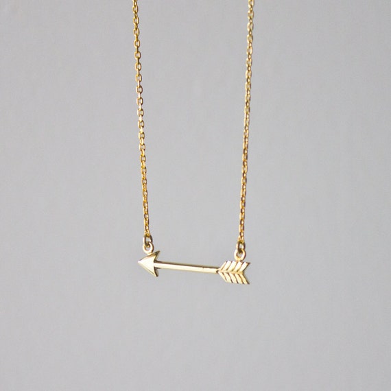 Items similar to Arrow Necklace Gold Plated 925k sterling silver