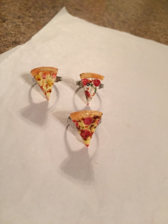 Pizza Slice Rings by Jiljilbean on Etsy