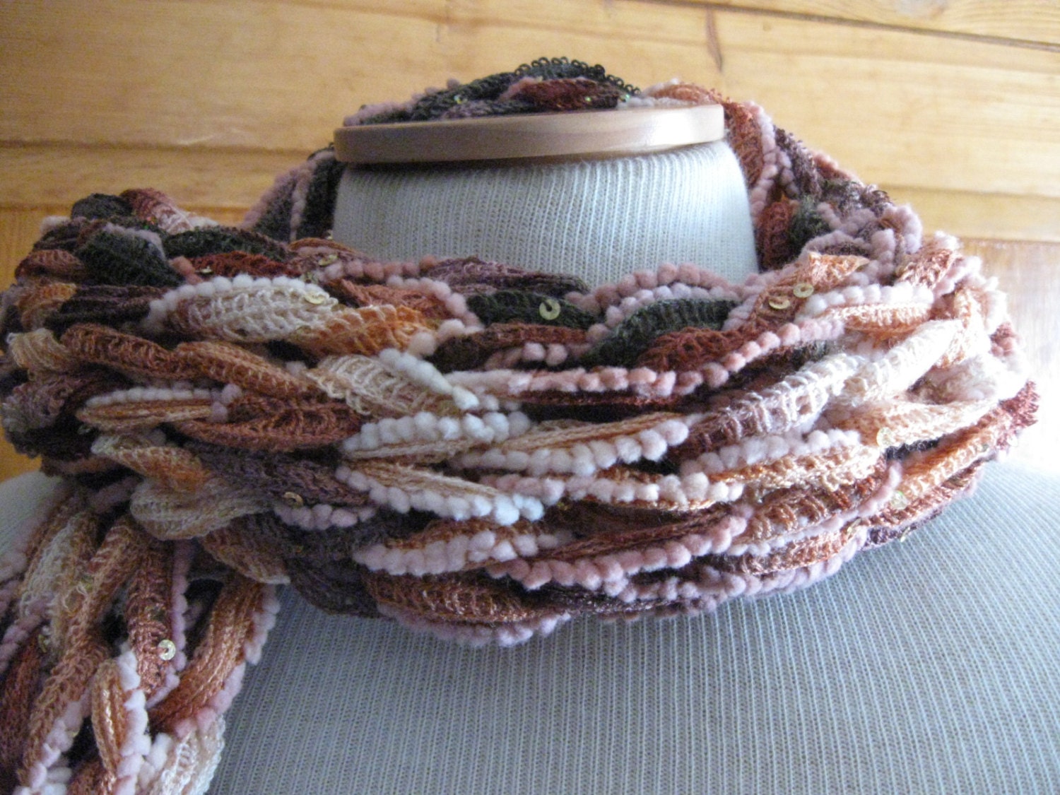 Handmade knitted fashion scarf by Highpointraders on Etsy
