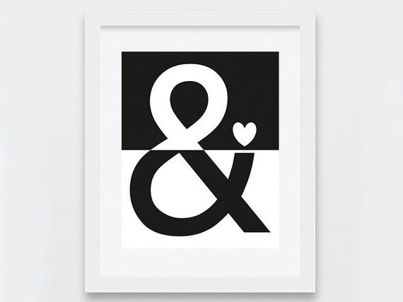 Ampersand Other Half Black and White Digital Print