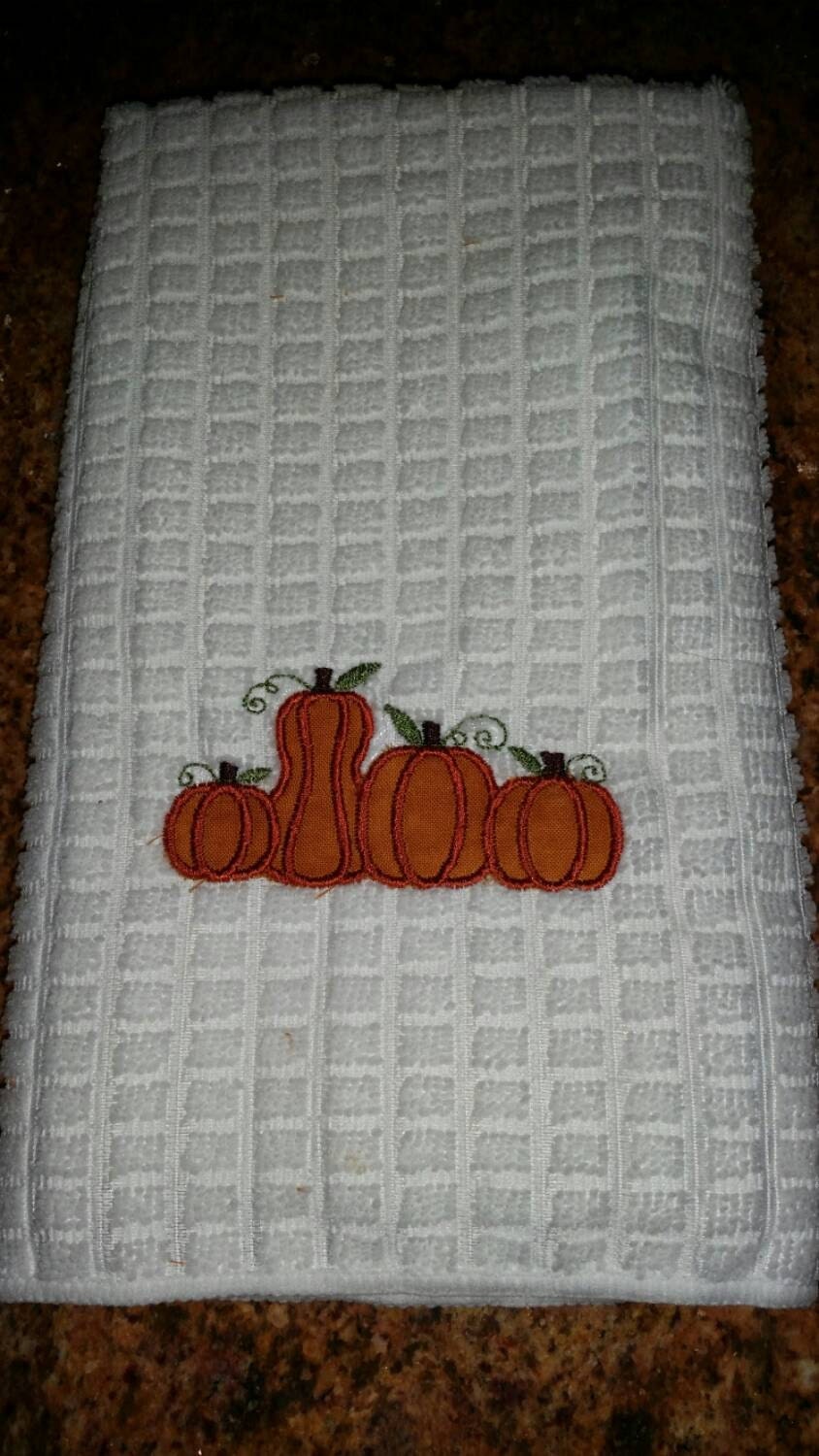 Customized fall pumpkin hand towel