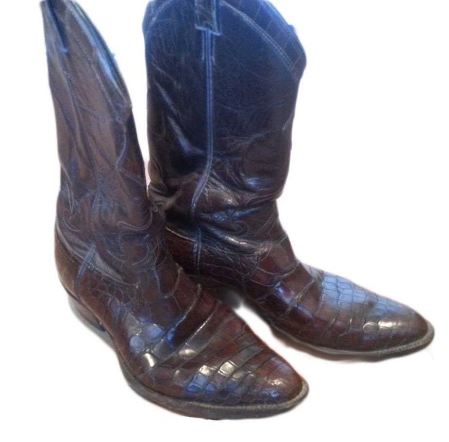 Items similar to Justin alligator hide men's boots on Etsy