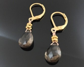 Smoky quartz dangle earrings