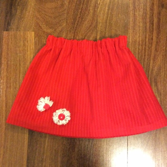 Red corduroy little girls skirt toddler skirt fine corduroy