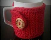 Red Cozy, Crochet Mug Cozy,  Coffee Cup Sleeve, Gift, Stocking Stuffer, Cup Cozy, Tea Cozy, Secret Santa