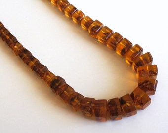 Vintage Art Deco Geometric Honey Amber Graduating Beads ~ Vintage Meet Modern Necklace ~